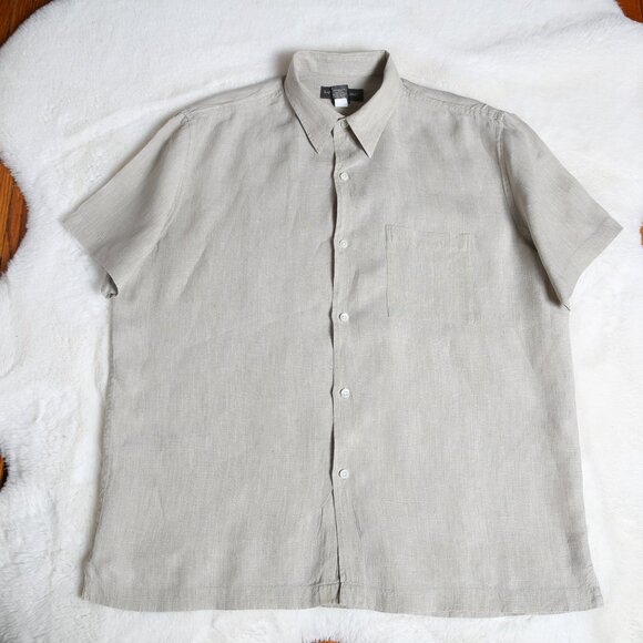 Banana Republic Other - BANANA REPUBLIC Men's 100% Linen Button-Down Short Sleeve Shirt Size Large